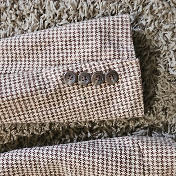 Vintage Ralph Lauren Collection Classics Blazer Cashmere Suit Jacket Houndstooth - Picture 4 of 9